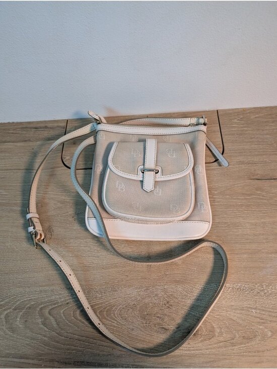 Dooney & Bourke Handbags - Dooney Bourke Handbags Vintage Crossbody White Logo Distress Purse Bag